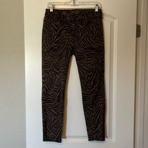 White House Black Market animal print jeans
